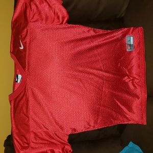 Boys red Nike practice football jersey